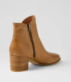 Women DIANA FERRARI Boots-Mocker Tan Leather Ankle Boots