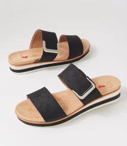 Women I LOVE BILLY Flats|Sandals-Molka Black Sandals
