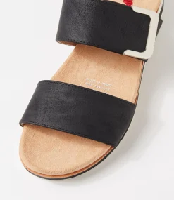 Women I LOVE BILLY Flats|Sandals-Molka Black Sandals