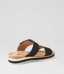 Women I LOVE BILLY Flats|Sandals-Molka Black Sandals