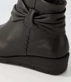 Women SUPERSOFT Boots|Wedges-MONET BLACK LEATHER