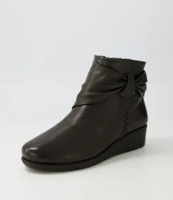 Women SUPERSOFT Boots|Wedges-MONET BLACK LEATHER