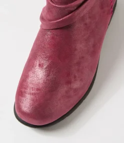 Women SUPERSOFT Boots|Comfort-Monet Mulberry Metallic Suede Ankle Boots