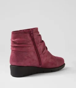 Women SUPERSOFT Boots|Comfort-Monet Mulberry Metallic Suede Ankle Boots
