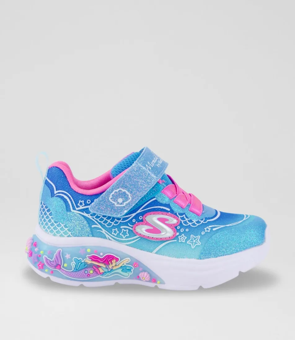 SKECHERS Sport School Shoes-My Dreamers Lilmermaid Toddler Purple Shimmer Fabric Sneakers