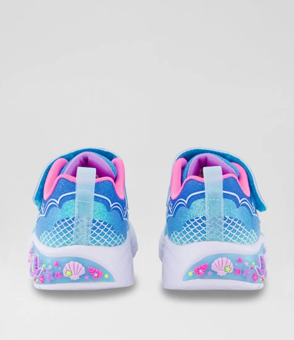 SKECHERS Sport School Shoes-My Dreamers Lilmermaid Toddler Purple Shimmer Fabric Sneakers