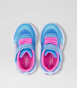 SKECHERS Sport School Shoes-My Dreamers Lilmermaid Toddler Purple Shimmer Fabric Sneakers