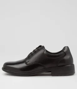 LYNX Senior School Shoes-MYLIE SNR E BLACK LEATHER