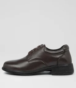 LYNX Senior School Shoes-MYLIE SNR E BROWN LEATHER