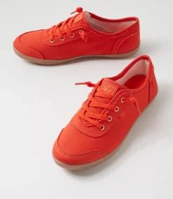 Women I LOVE BILLY Sneakers-Mynka Burnt Orange Gum Canvas Lace Ups Sneakers