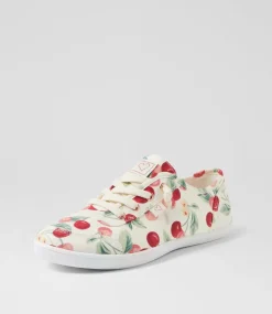 Women I LOVE BILLY Sneakers-Mynka Cherry Print Canvas Sneakers