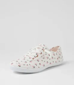 Women I LOVE BILLY Sneakers-Mynka Mini Floral Canvas Lace Ups Sneakers