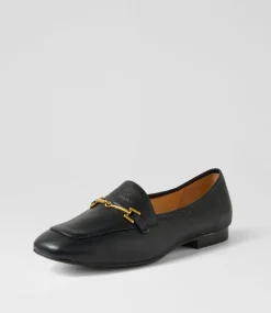 Women TOP END Flats|Loafers-Myrah Black Leather Loafers