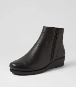 Women SUPERSOFT Boots|Comfort-Mysaria Black Leather Ankle Boots