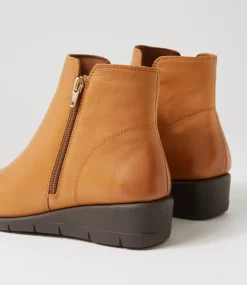 Women SUPERSOFT Boots|Comfort-Mysaria New Tan Leather Ankle Boots