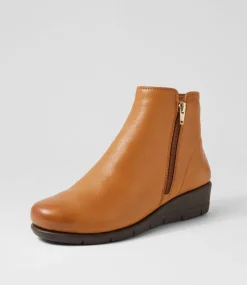 Women SUPERSOFT Boots|Comfort-Mysaria New Tan Leather Ankle Boots