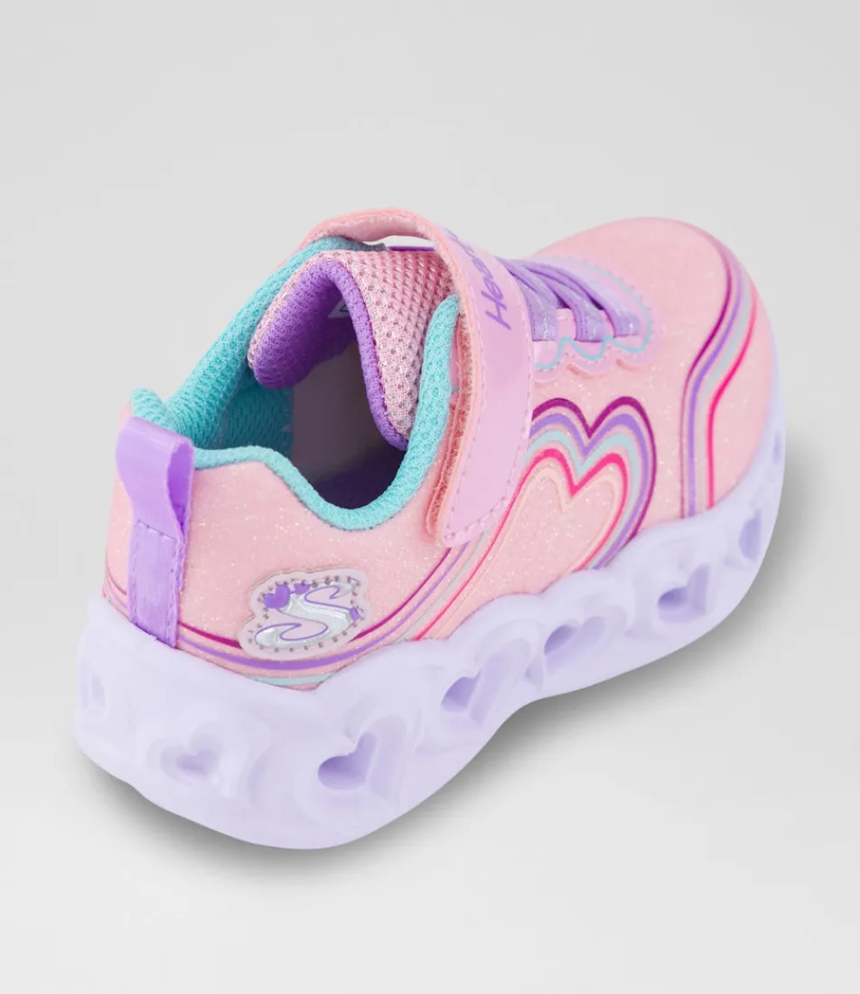 SKECHERS Sport School Shoes-302689N Heart Lights Toddler Pink Multi Sneakers
