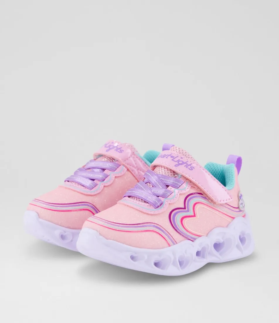 SKECHERS Sport School Shoes-302689N Heart Lights Toddler Pink Multi Sneakers