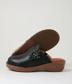 Women COLORADO Comfort|Heels-Nadia Black Leather Heels