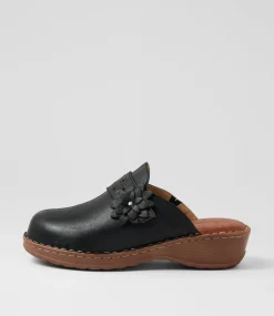 Women COLORADO Comfort|Heels-Nadia Black Leather Heels