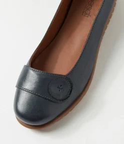 Women SUPERSOFT Comfort|Flats-Nanien Navy Gum Leather Ballet Flats