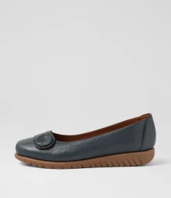Women SUPERSOFT Comfort|Flats-Nanien Navy Gum Leather Ballet Flats