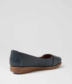 Women SUPERSOFT Comfort|Flats-Nanien Navy Gum Leather Ballet Flats
