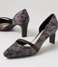 Women SUPERSOFT Comfort|Heels-Narda2 Vivid Jazz Black Suede Leather Heels