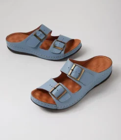 Women DIANA FERRARI Slides|Sandals-Nardi Denim Leather Sandals