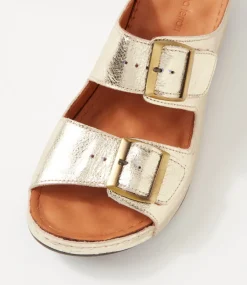 Women DIANA FERRARI Slides|Sandals-Nardi Platinum Leather Slides