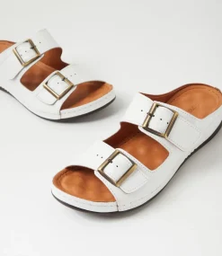 Women DIANA FERRARI Slides|Sandals-Nardi White Leather Sandals