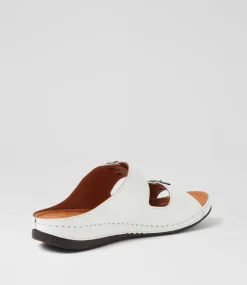 Women DIANA FERRARI Slides|Sandals-Nardi White Leather Sandals
