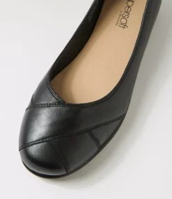 Women SUPERSOFT Comfort|Flats-Natie Black Leather Ballet Flats