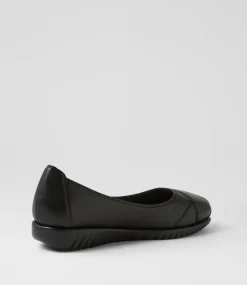 Women SUPERSOFT Comfort|Flats-Natie Black Leather Ballet Flats