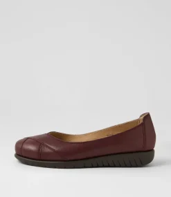 Women SUPERSOFT Comfort|Flats-Natie Wine Leather Ballet Flats