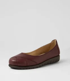 Women SUPERSOFT Comfort|Flats-Natie Wine Leather Ballet Flats