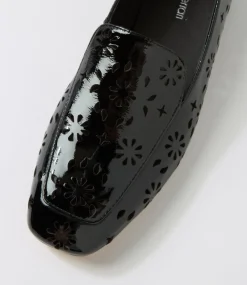 Women DIANA FERRARI Flats-Navie Black Patent Leather Flat Shoes
