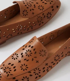 Women DIANA FERRARI Flats-Navie Dark Tan Leather Flat Shoes
