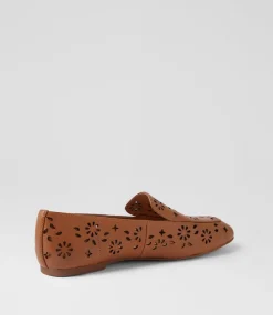 Women DIANA FERRARI Flats-Navie Dark Tan Leather Flat Shoes