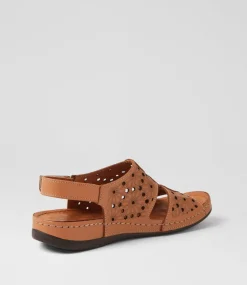 Women DIANA FERRARI Wedges|Sandals-Necole Tan Leather Sandals