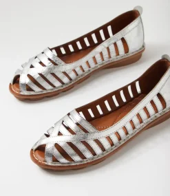 Women COLORADO Comfort|Flats-Neema Silver Leather Flat Shoes