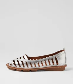 Women COLORADO Comfort|Flats-Neema Silver Leather Flat Shoes