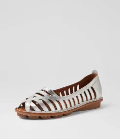 Women COLORADO Comfort|Flats-Neema Silver Leather Flat Shoes