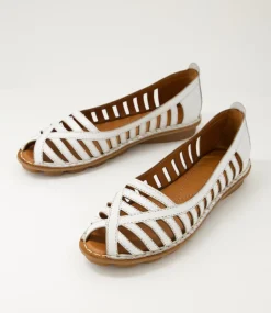 Women COLORADO Comfort|Flats-Neema White Leather Flat Shoes