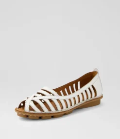 Women COLORADO Comfort|Flats-Neema White Leather Flat Shoes