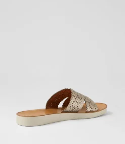 Women DIANA FERRARI Flats|Sandals-Neene Platino White Leather Sandals