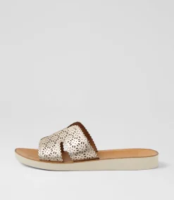 Women DIANA FERRARI Flats|Sandals-Neene Platino White Leather Sandals