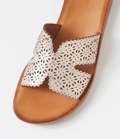 Women DIANA FERRARI Flats|Sandals-Neene Rose Gold Natural Leather Sandals
