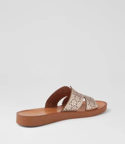 Women DIANA FERRARI Flats|Sandals-Neene Rose Gold Natural Leather Sandals