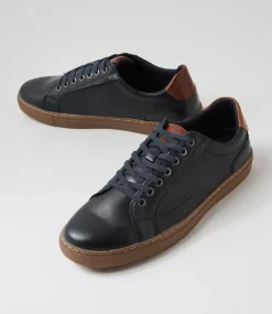 COLORADO Sneakers|Casuals-Neno Navy Leather Sneakers